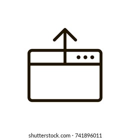 Browser icon set. Collection of high quality outline internet pictograms in modern flat style. Black window symbol for web design and mobile app on white background. Webpage line logo.