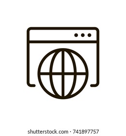 Browser icon set. Collection of high quality outline internet pictograms in modern flat style. Black window symbol for web design and mobile app on white background. Webpage line logo.