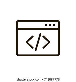 Browser icon set. Collection of high quality outline internet pictograms in modern flat style. Black window symbol for web design and mobile app on white background. Webpage line logo.