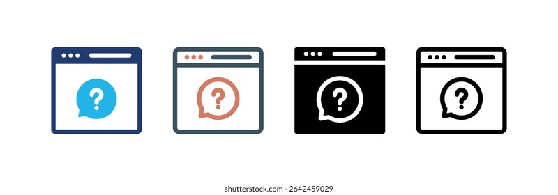 Browser icon set multiple style collection. Vector illustration.