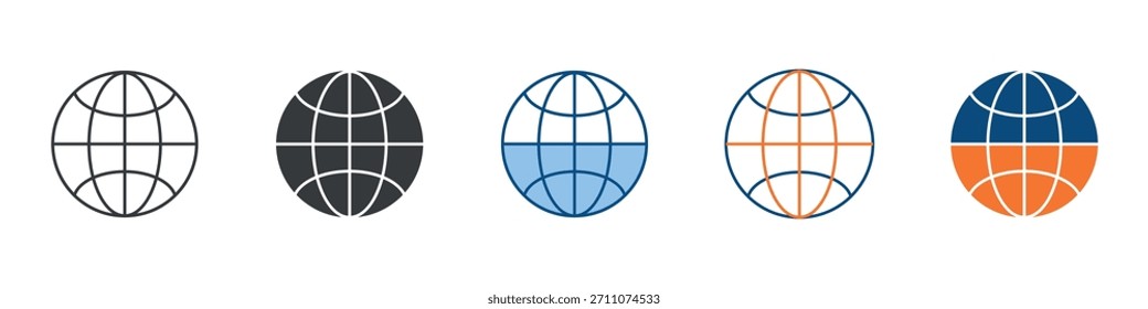 Conjunto de iconos de navegador Colección de estilos múltiples