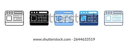 Browser icon set multiple style collection