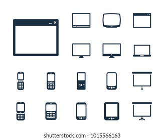 Browser icon in set on the white background. Set of thin, linear and modern electronic equipment icons. Universal linear icons to use in web and mobile app