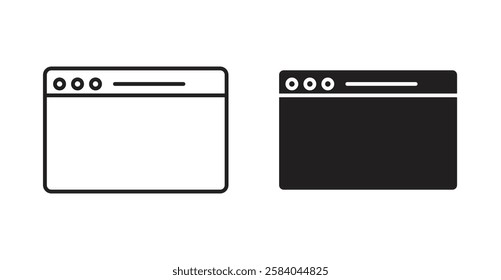 Browser icon set in thin line. vector illustrations for web