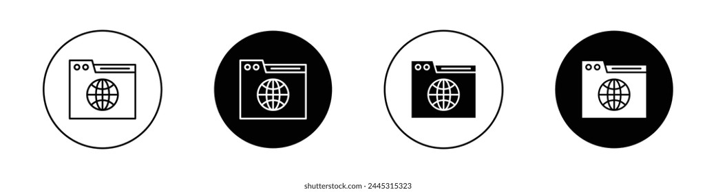 Browser icon set. website webpage window vector symbol.
