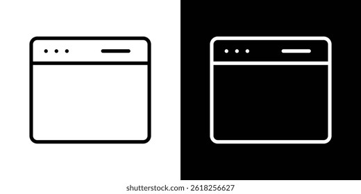 Browser icon shape graphic simple plain clipart symbol. thin line outline art