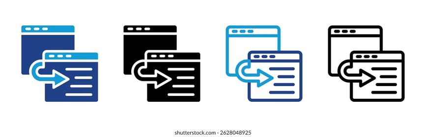 Coleção de vários estilos da folha de ícones do navegador