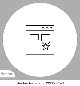 Vector de signo de icono del navegador, símbolo, ilustración de logotipo para web y móvil