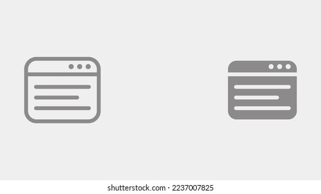 Browser icon sign vector,Symbol, logo illustration for web and mobile