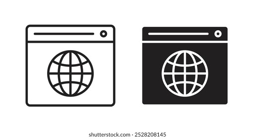 Browser icon in solid and stroke style.