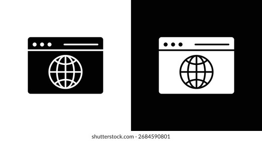 Browser icon symbol for templates, web design and infographics