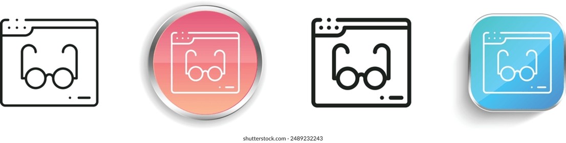 browser icon. Thin Linear, Regular and Button Style Design Isolated On White Background