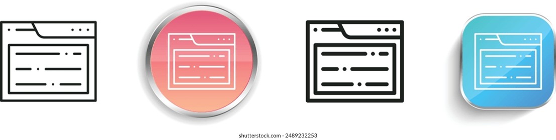 browser icon. Thin Linear, Regular and Button Style Design Isolated On White Background