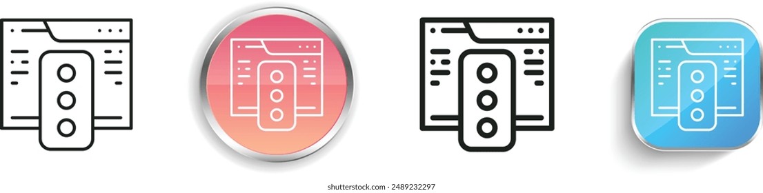 browser icon. Thin Linear, Regular and Button Style Design Isolated On White Background