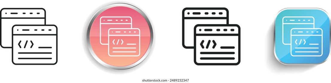 browser icon. Thin Linear, Regular and Button Style Design Isolated On White Background