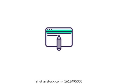 Browser icon in trendy flat style isolated on white background vector illustration