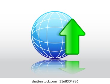 browser icon with upload sign