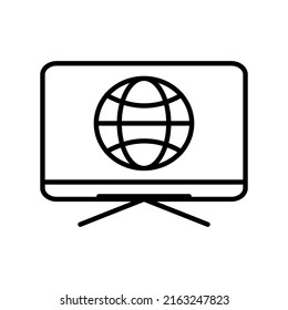 Browser Icon Vector Design Template on Monitor