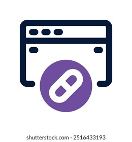 Browsersymbol. Vektorsymbol mit zwei Tönen für Ihre Website, Ihr Handy, Ihre Präsentation und Ihr Logo-Design.
