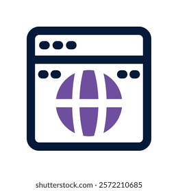 browser icon. vector dual tone icon for your website, mobile, presentation, and logo design.