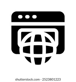 browser icon. vector glyph icon for your website, mobile, presentation, and logo design.