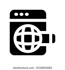 browser icon. vector glyph icon for your website, mobile, presentation, and logo design.