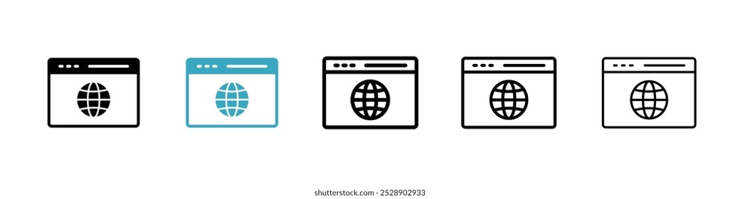 Conjunto de ilustrações de vetor de ícone do navegador