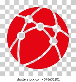 Browser icon. Vector illustration style is flat iconic symbol, red color, transparent background. Designed for web and software interfaces.