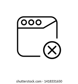 Browser icon vector, internet symbol, flat design 