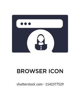 Browser icon vector isolated on white background for your web and mobile app design, Browser logo concept