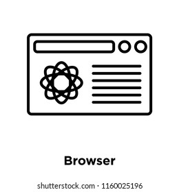 Browser icon vector isolated on white background, Browser transparent sign , sign and symbols in thin linear outline style