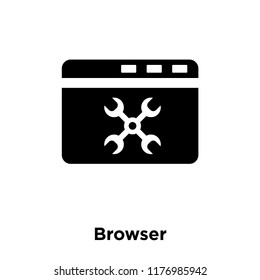 Browser icon vector isolated on white background, logo concept of Browser sign on transparent background, filled black symbol