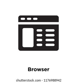 Browser icon vector isolated on white background, logo concept of Browser sign on transparent background, filled black symbol