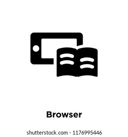 Browser icon vector isolated on white background, logo concept of Browser sign on transparent background, filled black symbol
