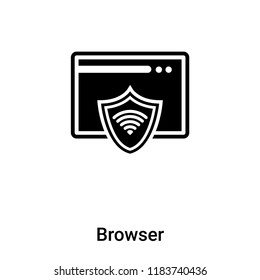 Browser icon vector isolated on white background, logo concept of Browser sign on transparent background, filled black symbol