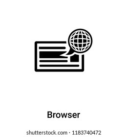 Browser icon vector isolated on white background, logo concept of Browser sign on transparent background, filled black symbol