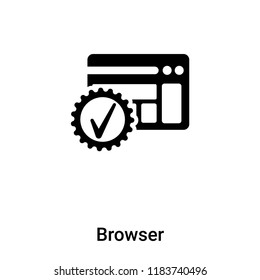 Browser icon vector isolated on white background, logo concept of Browser sign on transparent background, filled black symbol