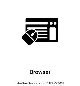 Browser icon vector isolated on white background, logo concept of Browser sign on transparent background, filled black symbol
