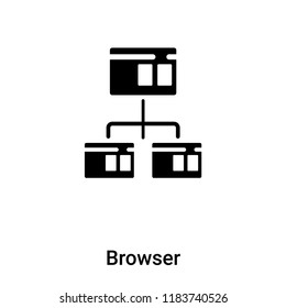 Browser icon vector isolated on white background, logo concept of Browser sign on transparent background, filled black symbol