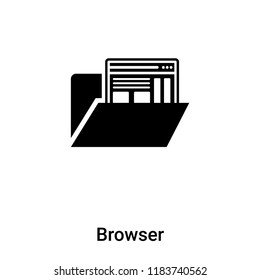 Browser icon vector isolated on white background, logo concept of Browser sign on transparent background, filled black symbol