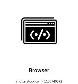 Browser icon vector isolated on white background, logo concept of Browser sign on transparent background, filled black symbol