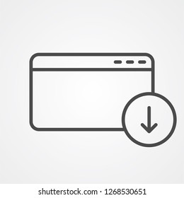 Browser icon vector, outline flat sign, solid pictogram isolated on white. Symbol, logo illustration.