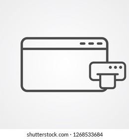 Browser icon vector, outline flat sign, solid pictogram isolated on white. Symbol, logo illustration.