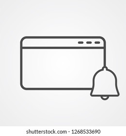 Browser icon vector, outline flat sign, solid pictogram isolated on white. Symbol, logo illustration.