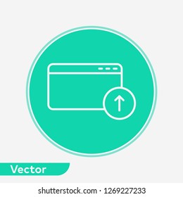 Browser icon vector, outline flat sign, solid pictogram isolated on white. Symbol, logo illustration.