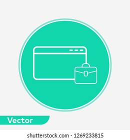Browser icon vector, outline flat sign, solid pictogram isolated on white. Symbol, logo illustration.