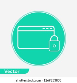 Browser icon vector, outline flat sign, solid pictogram isolated on white. Symbol, logo illustration.