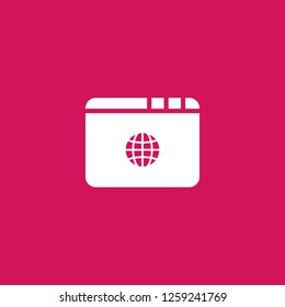 browser icon vector. browser sign on pink background. browser icon for web and app