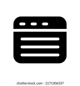 Browser Icon Vector Symbol Design Illustration