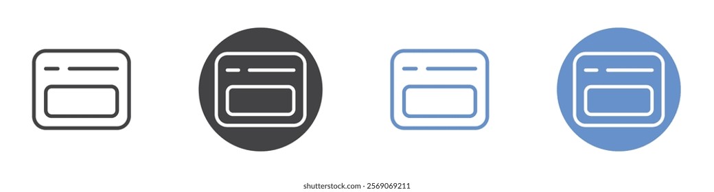 Browser icon vector symbol outline sign